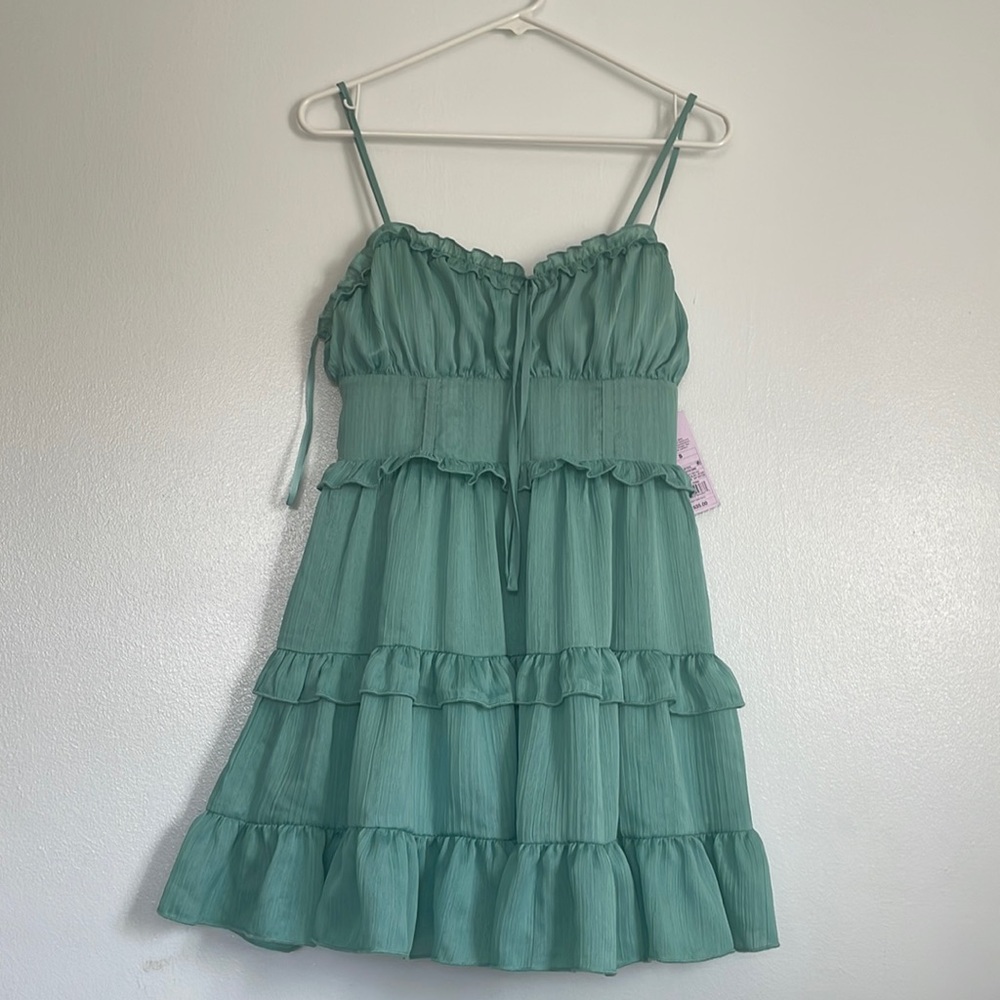 aqua green short summer dress